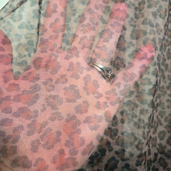 EC FREDRICKS OF HOLLYWOOD SHEER  LACE AND ANIMAL PRINT BABYDOLL NIGHTIE SLIP SZL - Picture 5 of 7